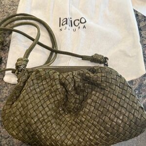 Latico Olive Woven Crossbody Bag